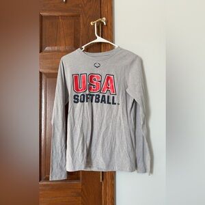 USA Softball Gray Long Sleeve Shirt